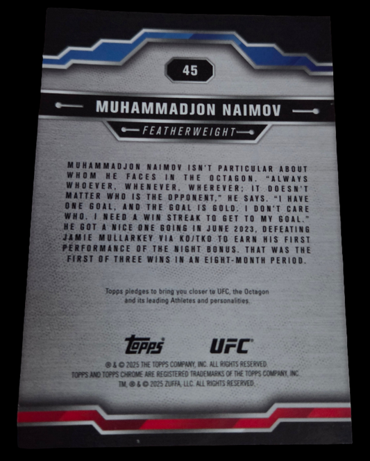 2025 Topps Chrome UFC - Chrome Rookie(Green Refractor) Muhammadjon Naimov