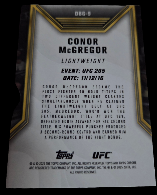 2025 Topps Chrome UFC Conor McGregor Dare To Be Great Insert #DBG-9