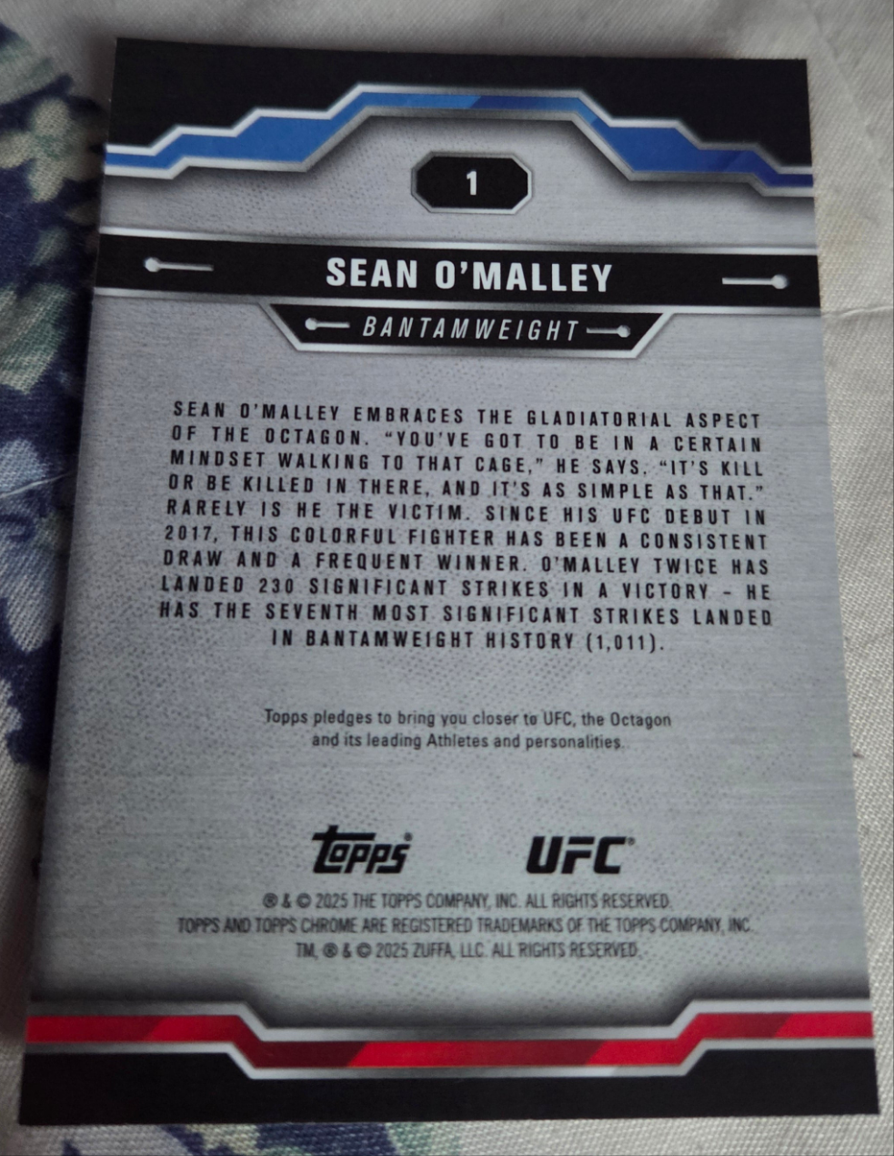 2025 Topps Chrome UFC - Sean O'Malley #1 Refractor