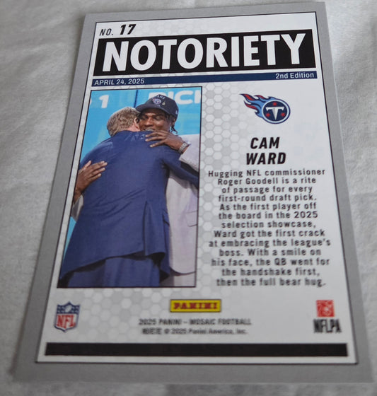 2025 Panini Mosaic - Notoriety Cameron Ward #17
