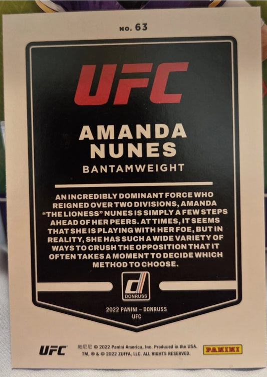 2022 Donruss UFC - Amanda Nunes #63 Green Flood