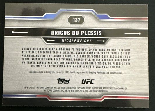2025 Topps Chrome UFC Dricus Du Plessis (Prism)