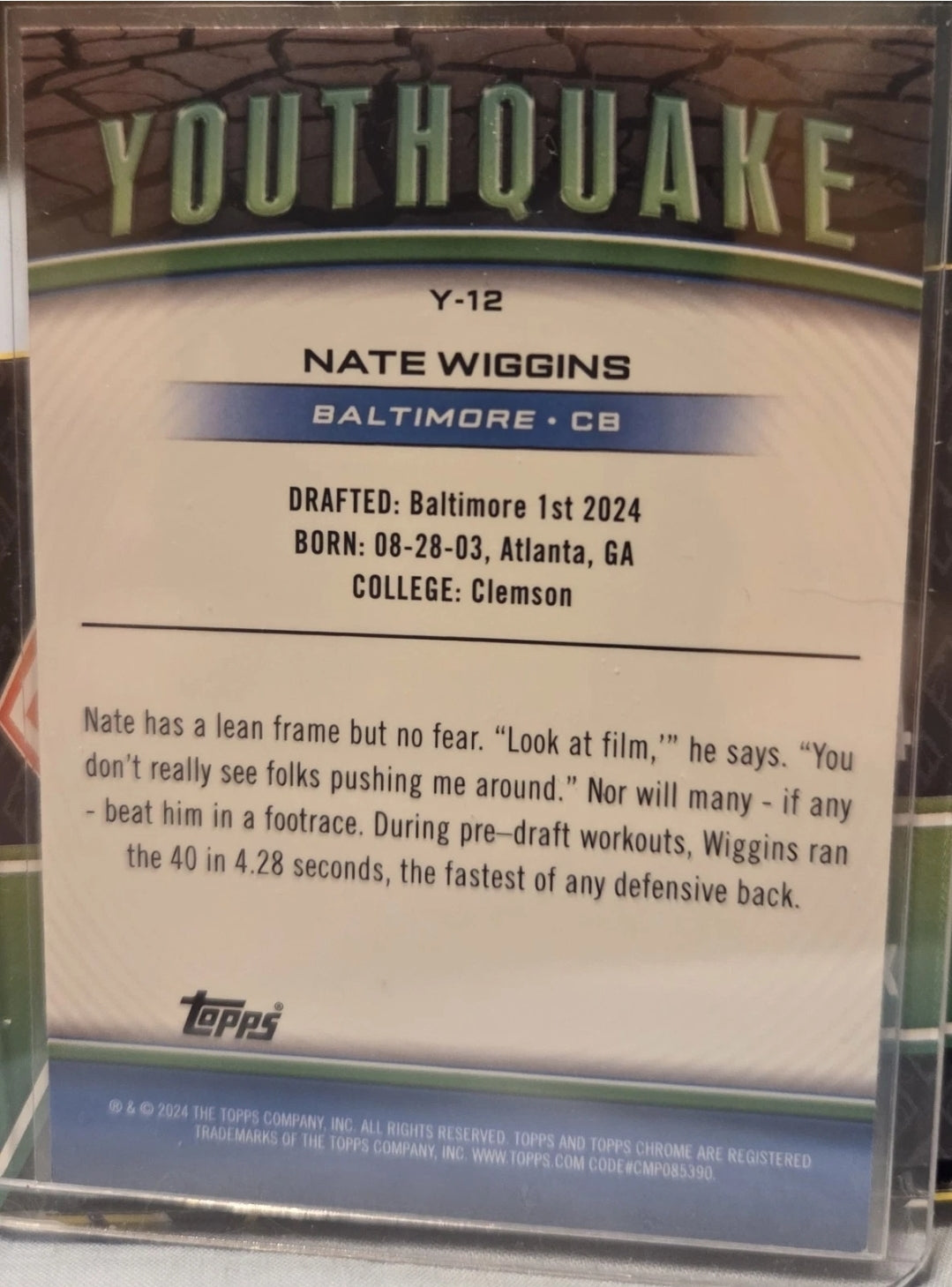 2024 Topps Chrome - Youthquake Nate Wiggins #Y-12 Refractor (RC)
