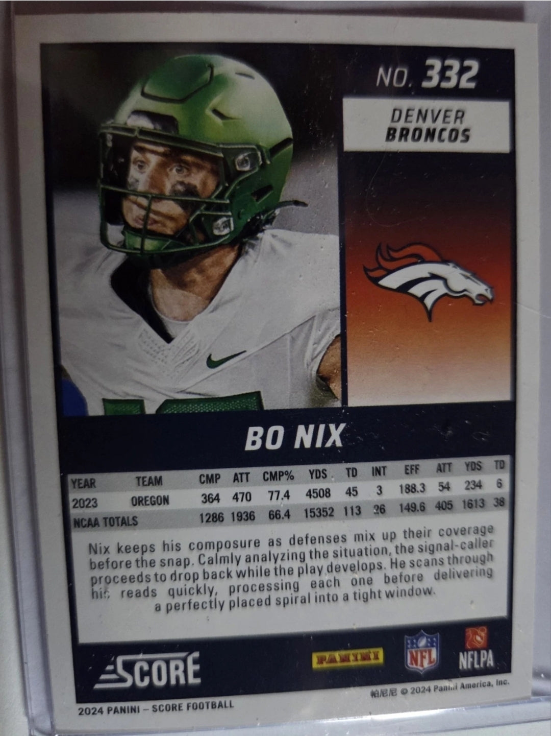 2024 Score - Rookies Bo Nix #332 (RC)