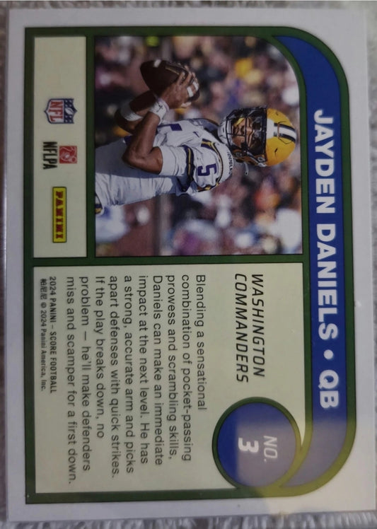 2024 Score - Protential Jayden Daniels #3 (RC)