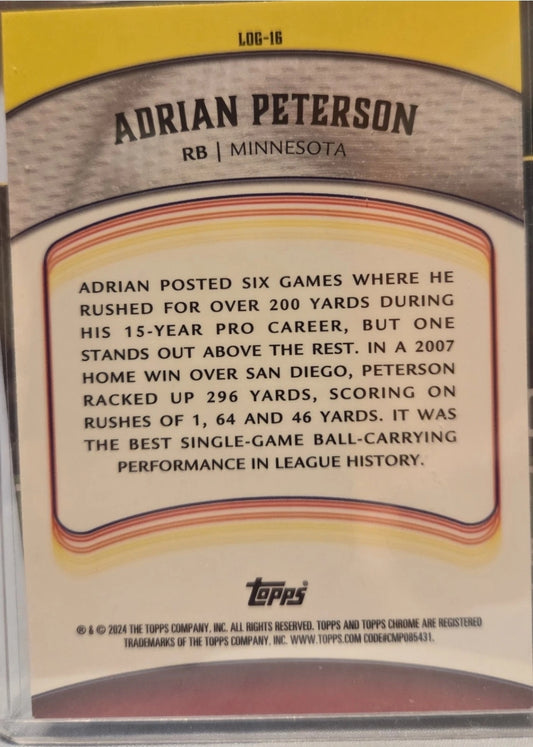 2024 Topps Chrome - Legends of the Gridiron Adrian Peterson #LOG-16