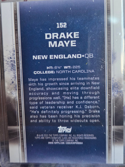 2025 Topps Signature Drake Maye (Yellow - RC)