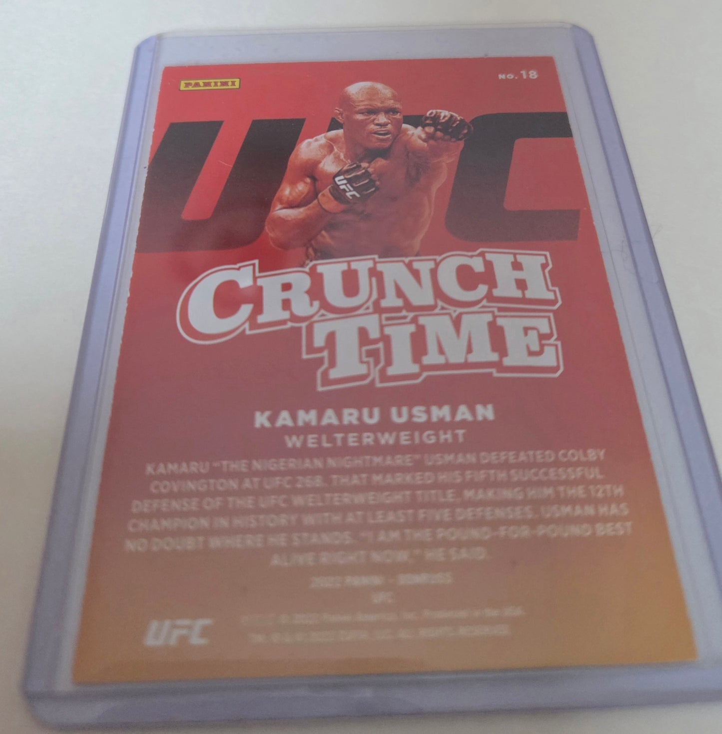 2022 Donruss UFC - Crunch Time Kamaru Usman #18 Press Proof