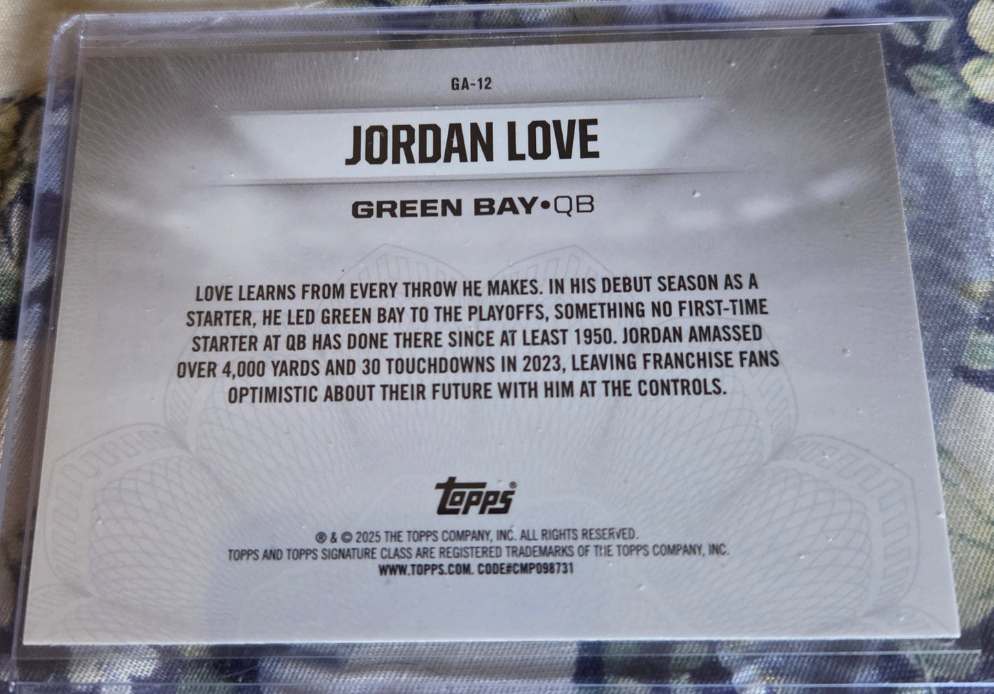 2025 Topps Signature Jordan Love (Gridiron Ambassadors)