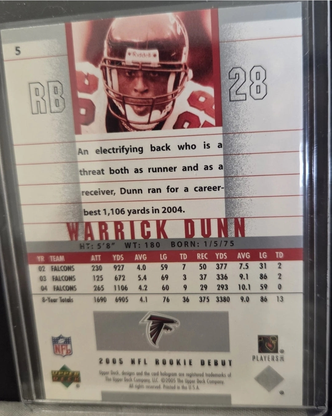 2005 Upper Deck Rookie Debut - Warrick Dunn #5