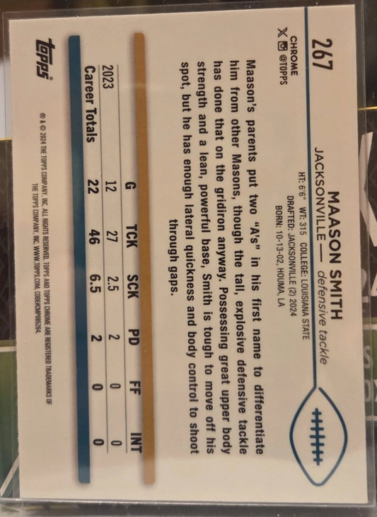 2024 Topps Chrome - Rookies Maason Smith #267 Pink Refractor (RC)