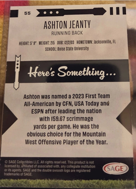 2024 Sage Ashton Jeanty Low Series Red RC #55