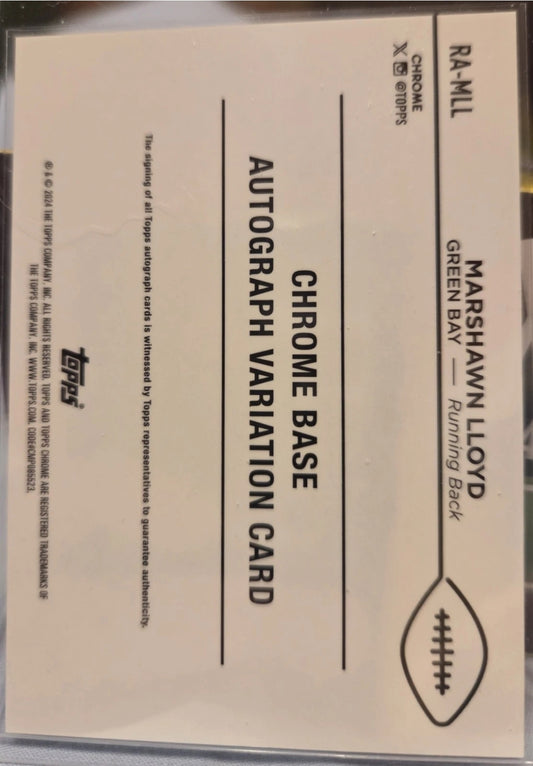 2024 Topps Chrome - Rookie Autographs Marshawn Lloyd #RA-MLL (AU, RC)