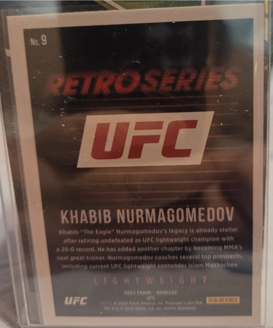 2022 Donruss UFC - Retro Series Khabib Nurmagomedov #9 Green Flood