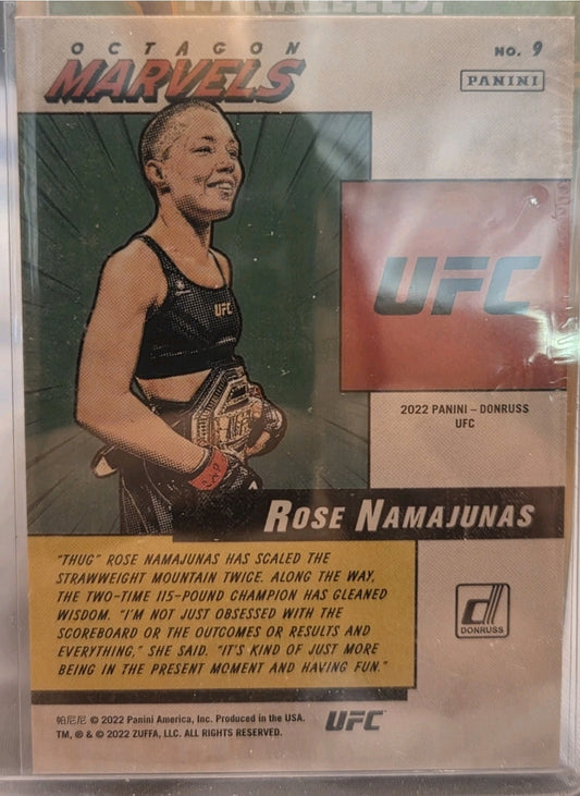 2022 Donruss Crunch Time Rose Namajunas #7 AND Octagon Marvels Rose Namajunas #9