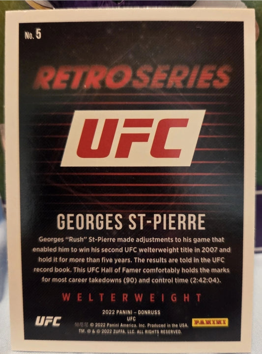 2022 Donruss UFC - Retro Series Georges St-Pierre #5 Green Flood