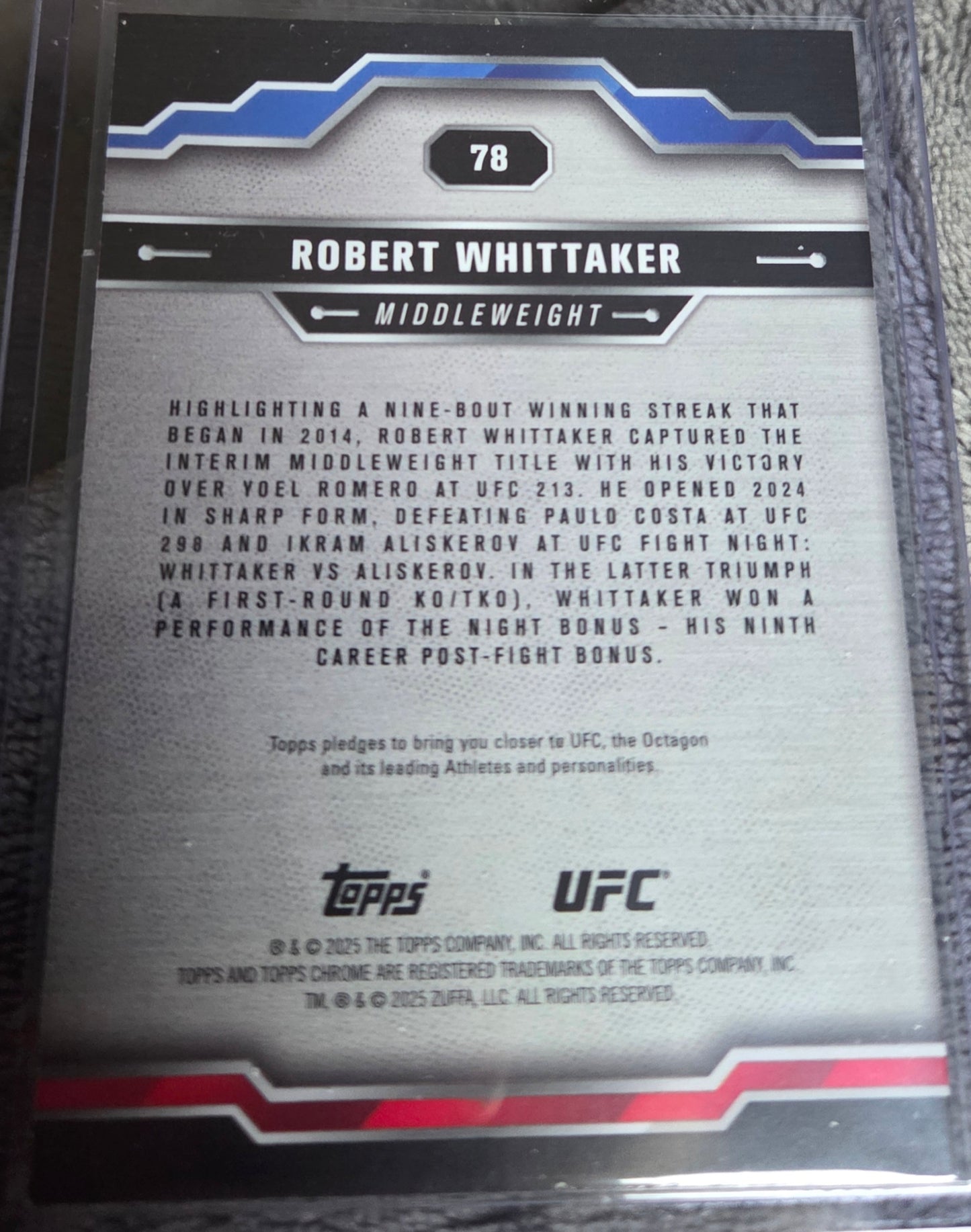 2025 Topps Chrome Robert Whittaker Sepia Refractor