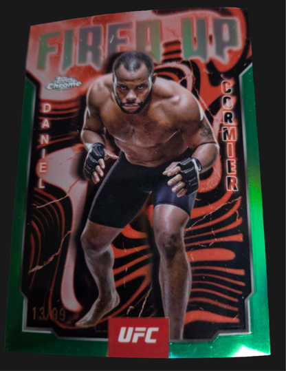 2025 Topps Chrome UFC - Fired Up Daniel Cormier #FUP-10 Green Refractor /99