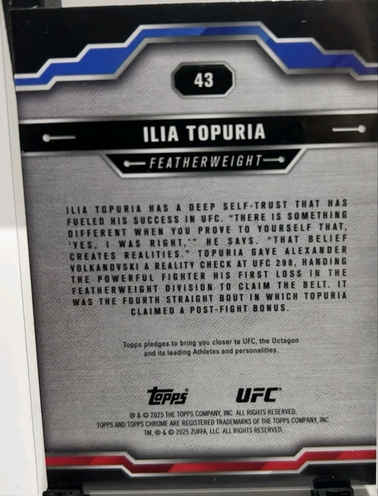 2025 UFC Topps Chrome - Ilia Topuria #43