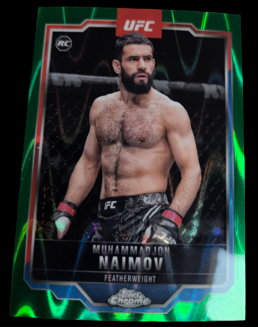 2025 Topps Chrome UFC - Chrome Rookie(Green Refractor) Muhammadjon Naimov