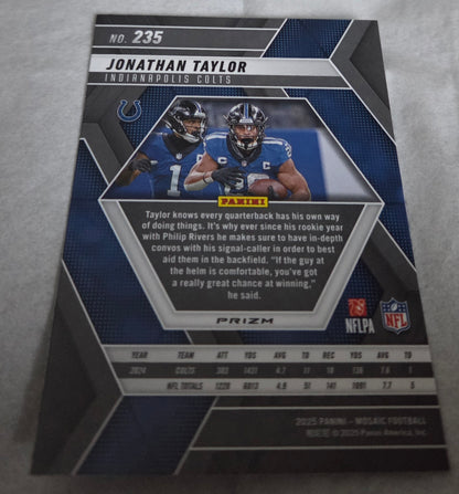 2025 Panini Mosaic Jonathan Taylor Green Mosaic #235 Prizm
