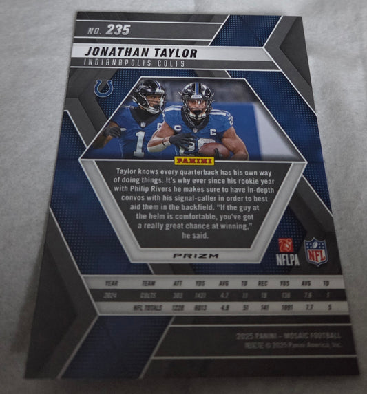 2025 Panini Mosaic Jonathan Taylor Green Mosaic #235 Prizm