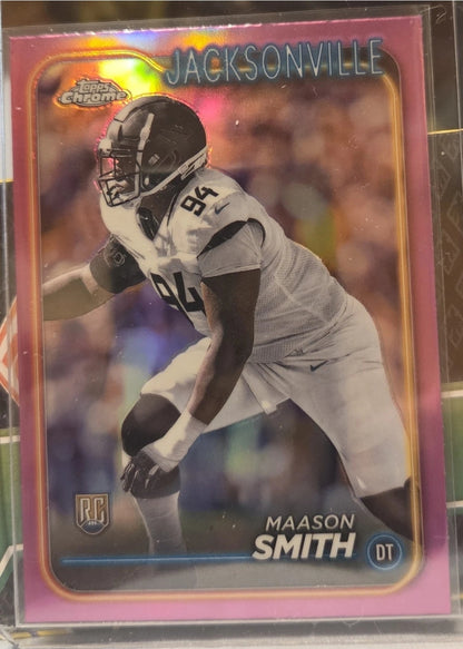 2024 Topps Chrome - Rookies Maason Smith #267 Pink Refractor (RC)