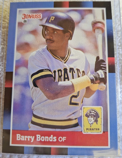 1988 Donruss - Barry Bonds #326 Last line begins with former