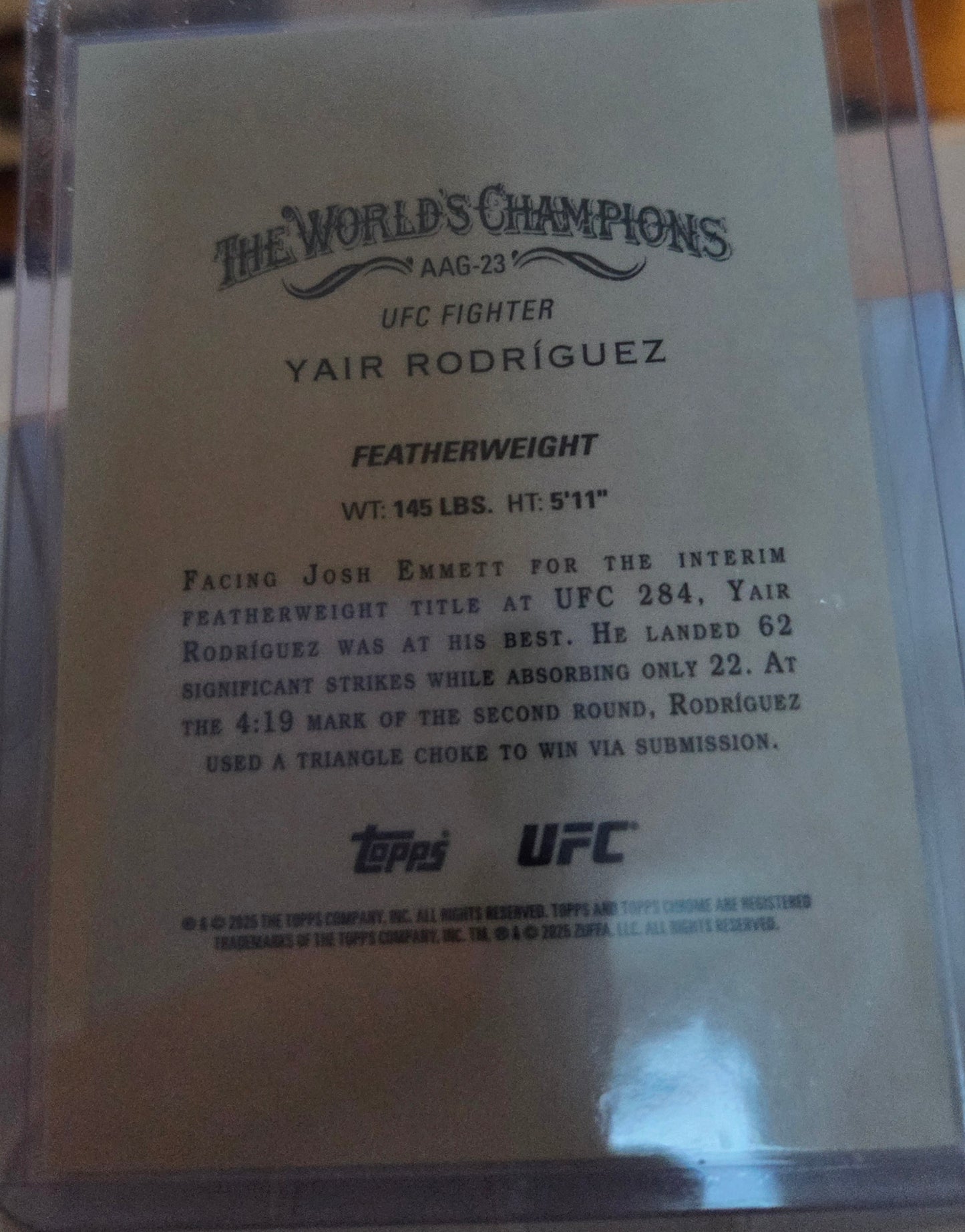 2025 Topps Chrome UFC - Allen and Ginter Yair Rodriguez #AAG-23