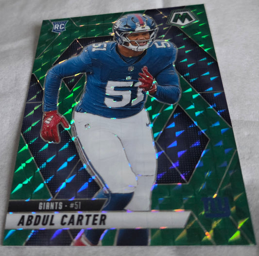 2025 Panini Mosaic - Rookies Abdul Carter #317 Green Mosaic Prizm (RC)