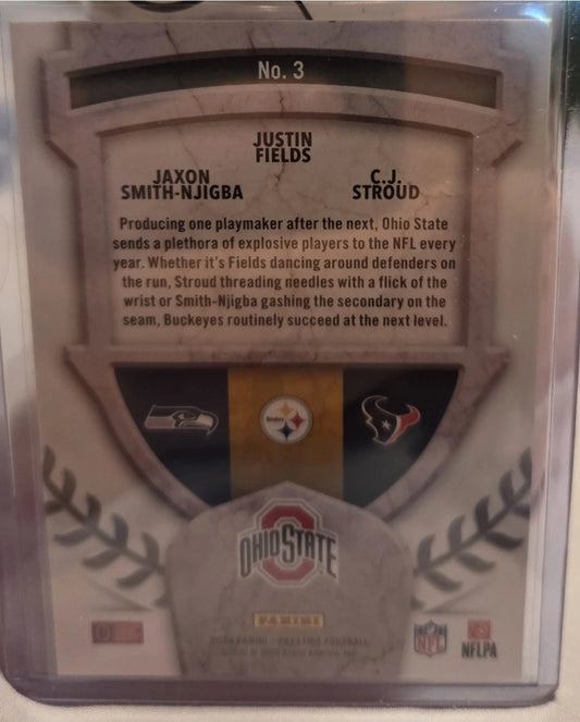 2024 Panini Prestige-Alma Maters Justin Fields,C.J. Stroud,Jaxon Smith-Njigba #3