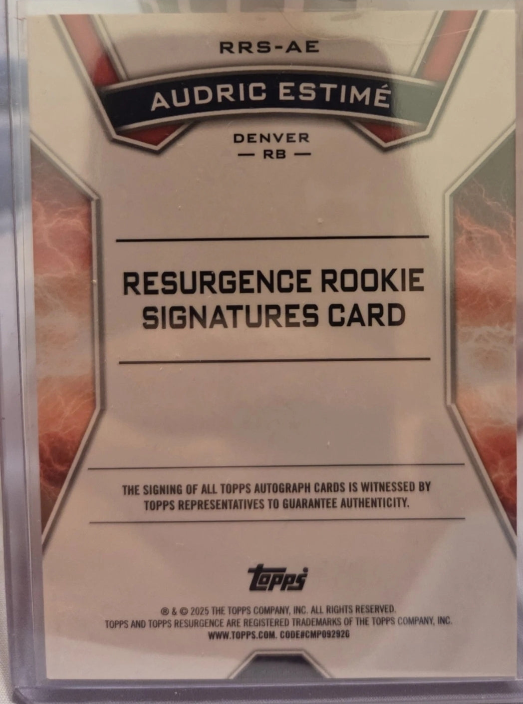 Audric Estime Rookie Autograph Refractor 2024 Topps Resurgence Football #RRS-AE