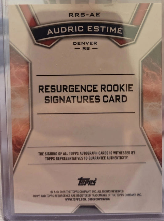 Audric Estime Rookie Autograph Refractor 2024 Topps Resurgence Football #RRS-AE