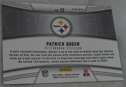 2025 Panini Mosaic - Patrick Queen - BANG! - Orange Fluorescent Prizm