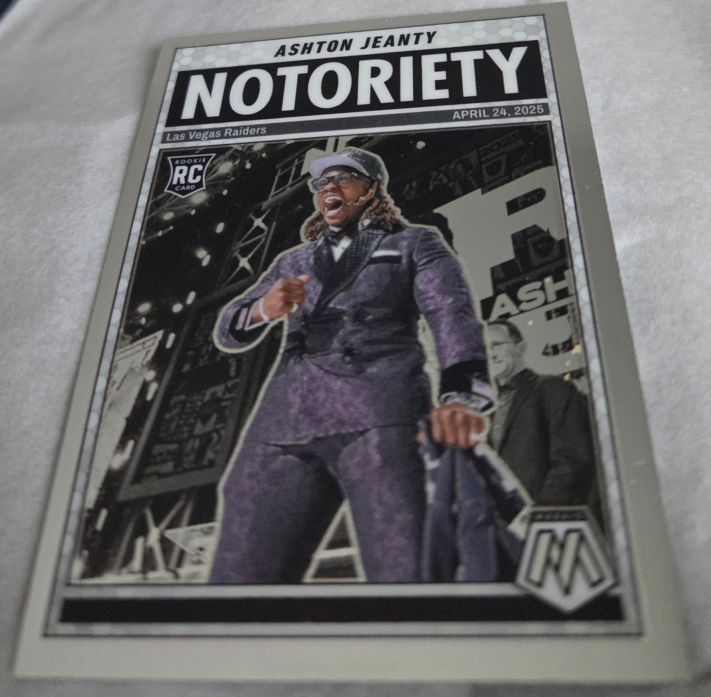 Ashton Jeanty Rookie 2025 Panini Mosaic Notoriety #18 Las Vegas Raiders