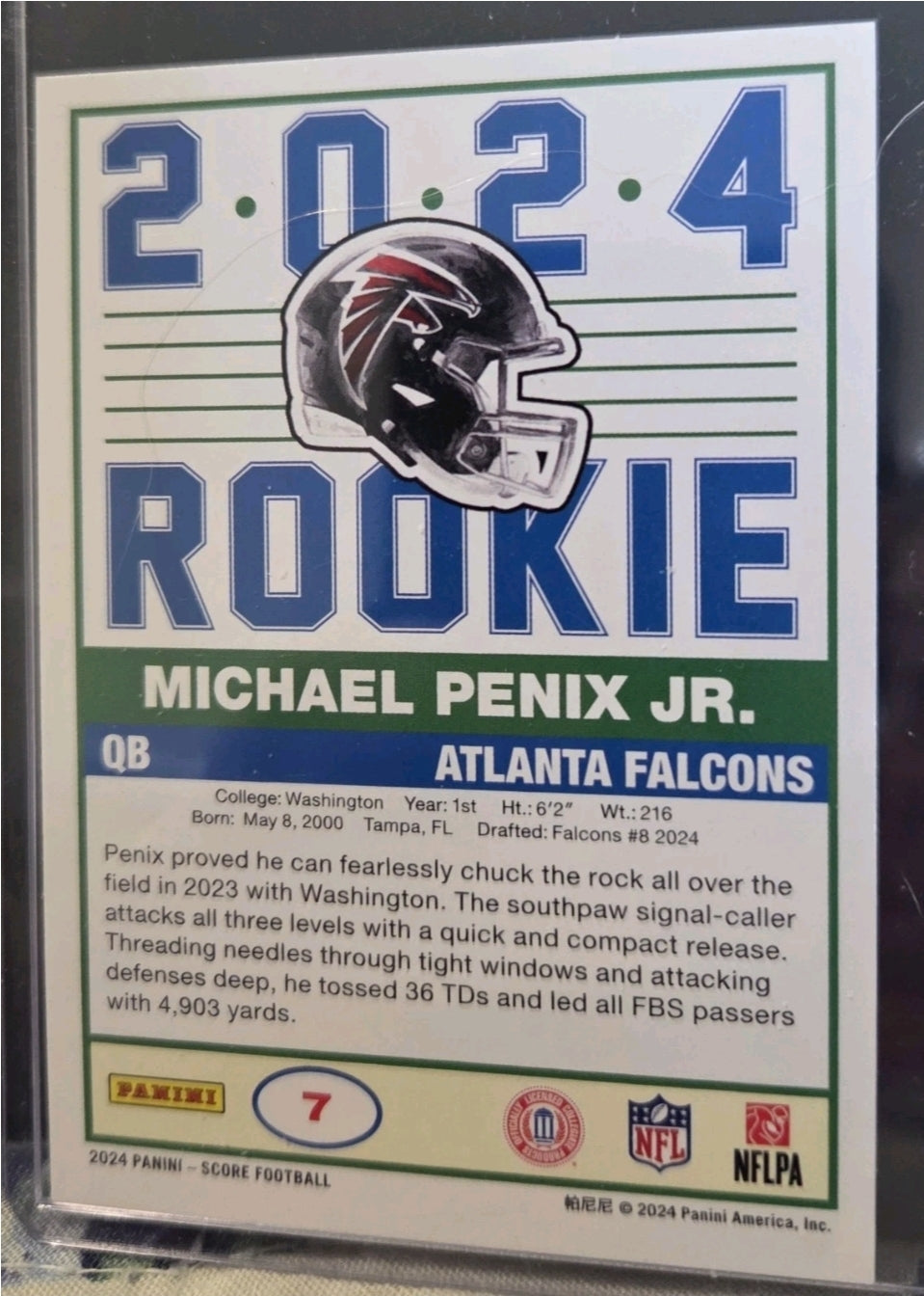2024 Score - 35th Anniversary Rookie Michael Penix Jr. #7 (RC)