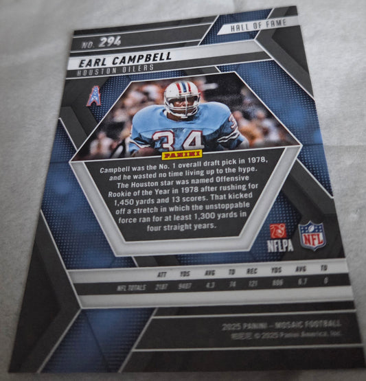 2025 Panini Mosaic Earl Campbell #294 - Hall of Fame
