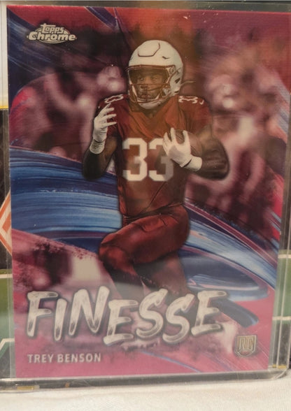 2024 Topps Chrome - Finesse Trey Benson #F-9 Pink Refractor (RC)