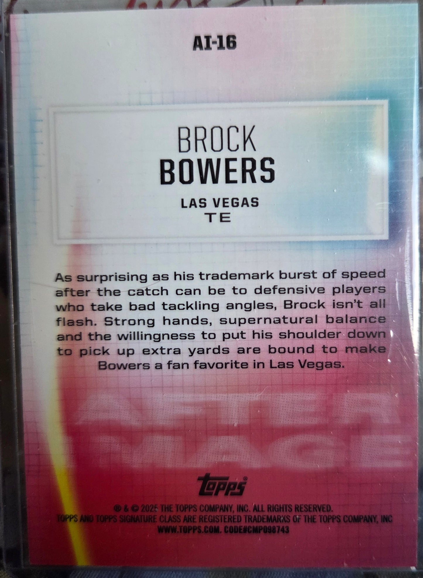 2025 Topps Signature Class Brock Bowers (After Image - Rookie)