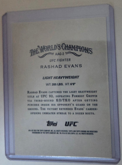 2025 Topps Chrome UFC - Allen and Ginter Rashad Evans #AAG-2