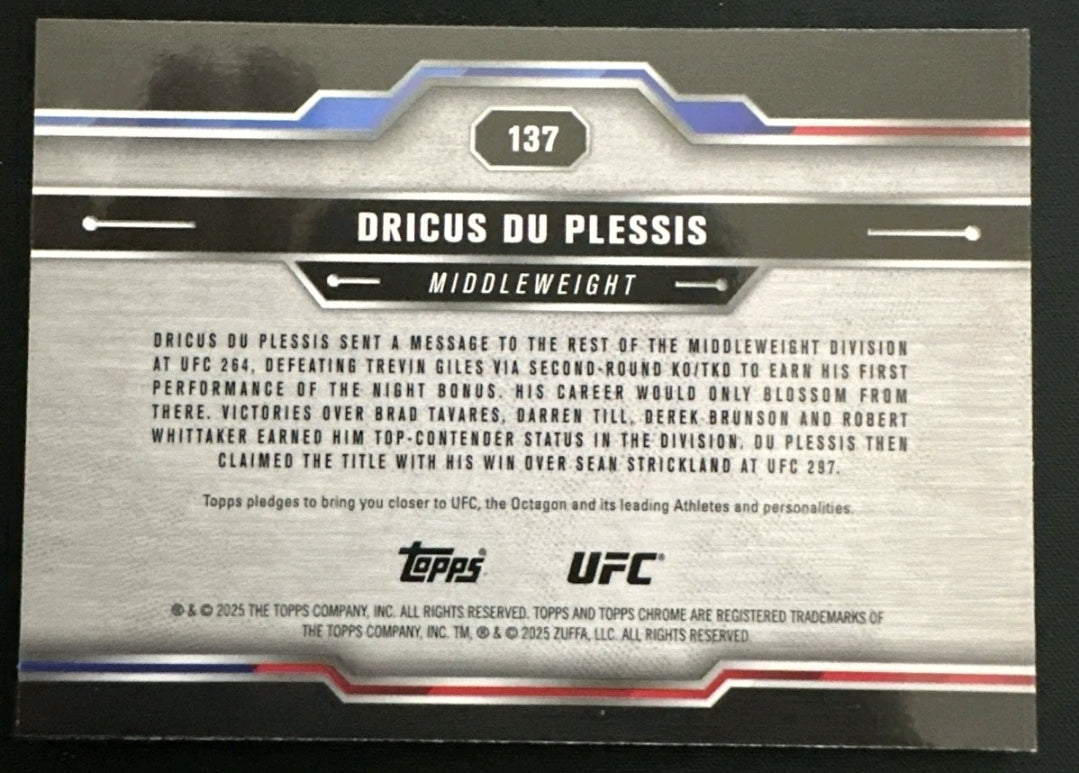 2025 Topps Chrome UFC Dricus Du Plessis (Prism)