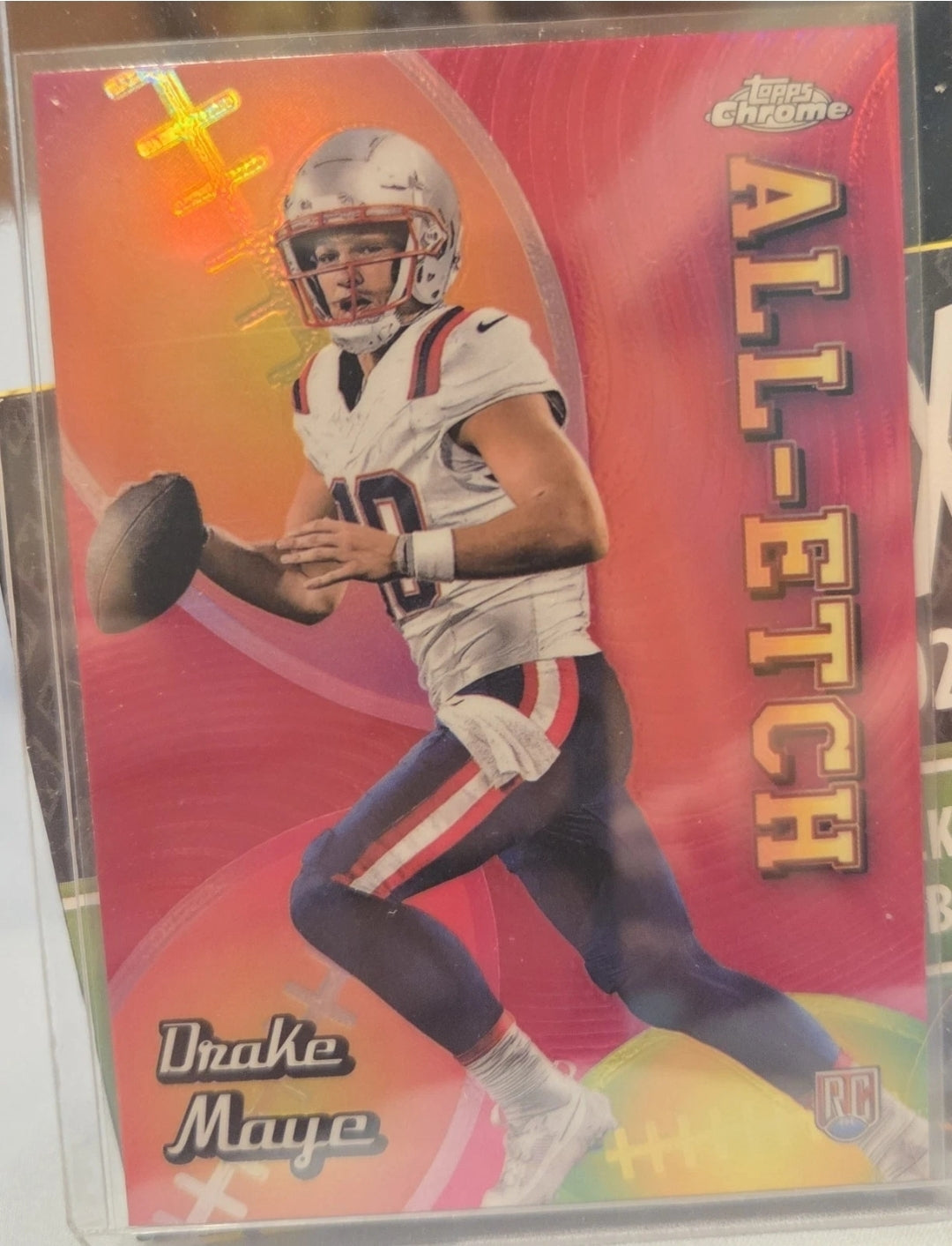 2024 Topps Chrome - All-Etch Drake Maye #CAE-DM Pink Refractor (RC)