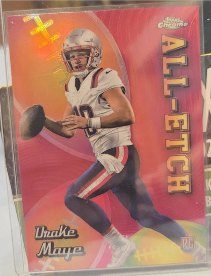 2024 Topps Chrome - All-Etch Drake Maye #CAE-DM Pink Refractor (RC)