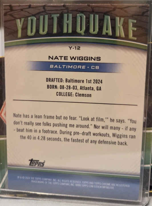 2024 Topps Chrome - Youthquake Nate Wiggins #Y-12 Refractor (RC)