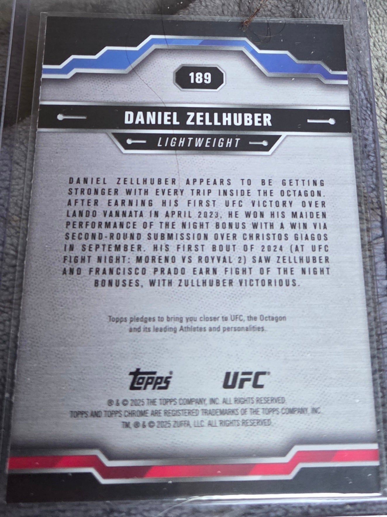 2025 Topps Chrome UFC - Daniel Zellhuber #189 (RC)