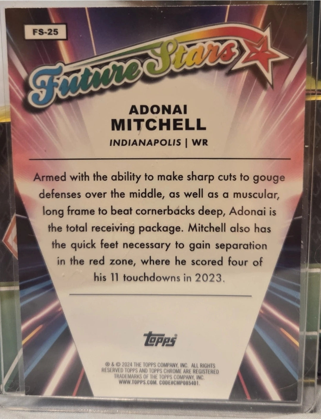 2024 Topps Chrome - Future Stars Adonai Mitchell #FS-25 Refractor (RC)