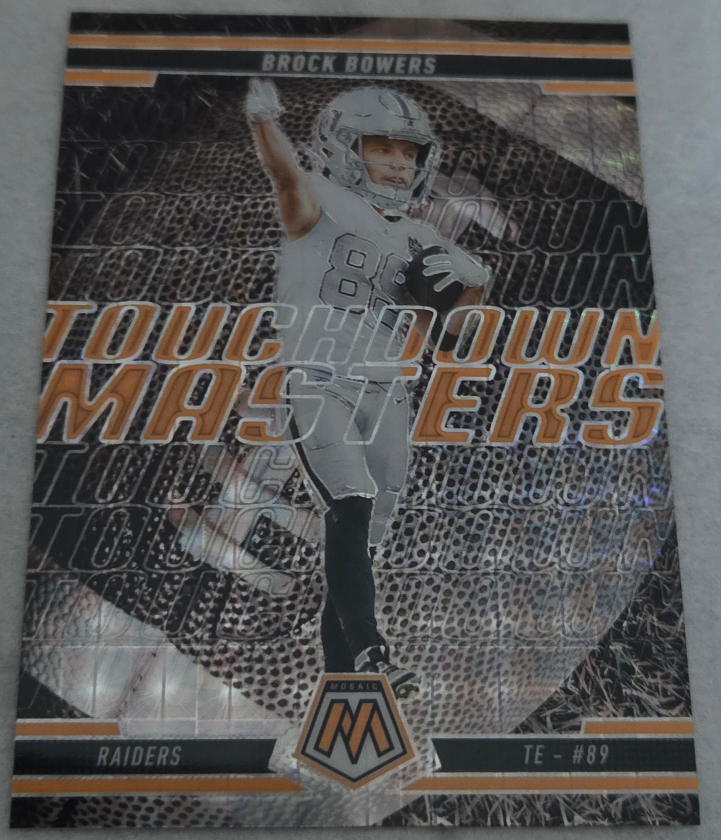 Brock Bowers 2025 Panini Mosaic Touchdown Masters Reactive Silver #2