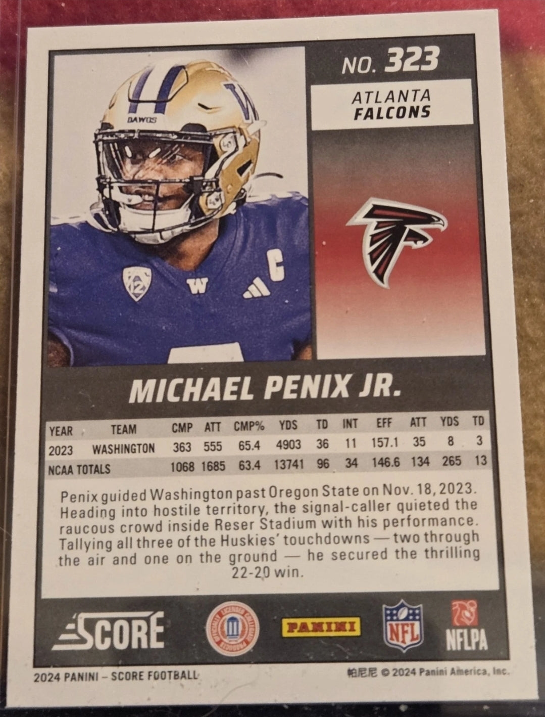 2024 Score - Rookies Michael Penix Jr. #323 (RC)