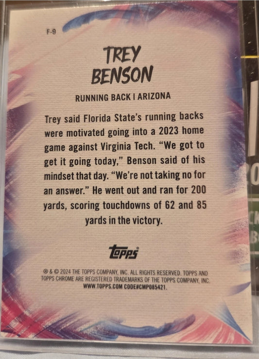 2024 Topps Chrome - Finesse Trey Benson #F-9 Pink Refractor (RC)