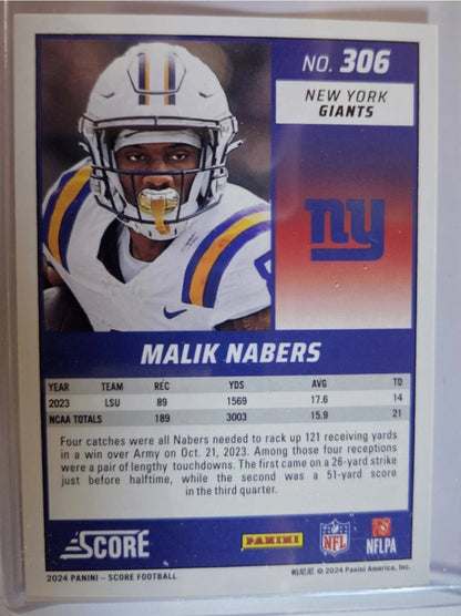 2024 Score - Rookies Malik Nabers #306 (RC)